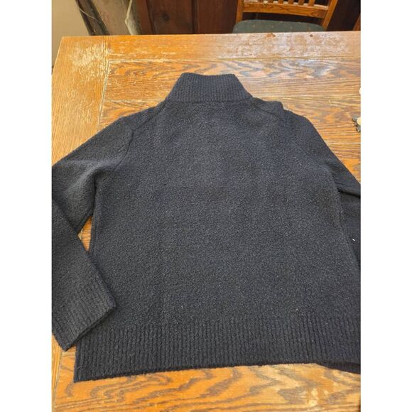 Jenni Kayne Merino Boucle Half Zip In Black Sz XS - Picture 5 of 6